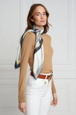 Buttoned Knit Crew Neck