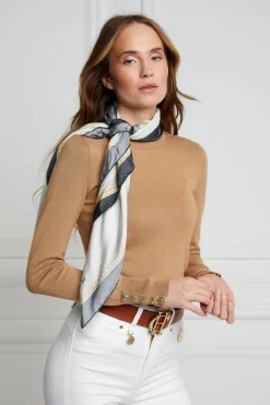 Buttoned Knit Crew Neck