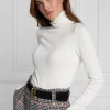 Buttoned Knit Roll Neck