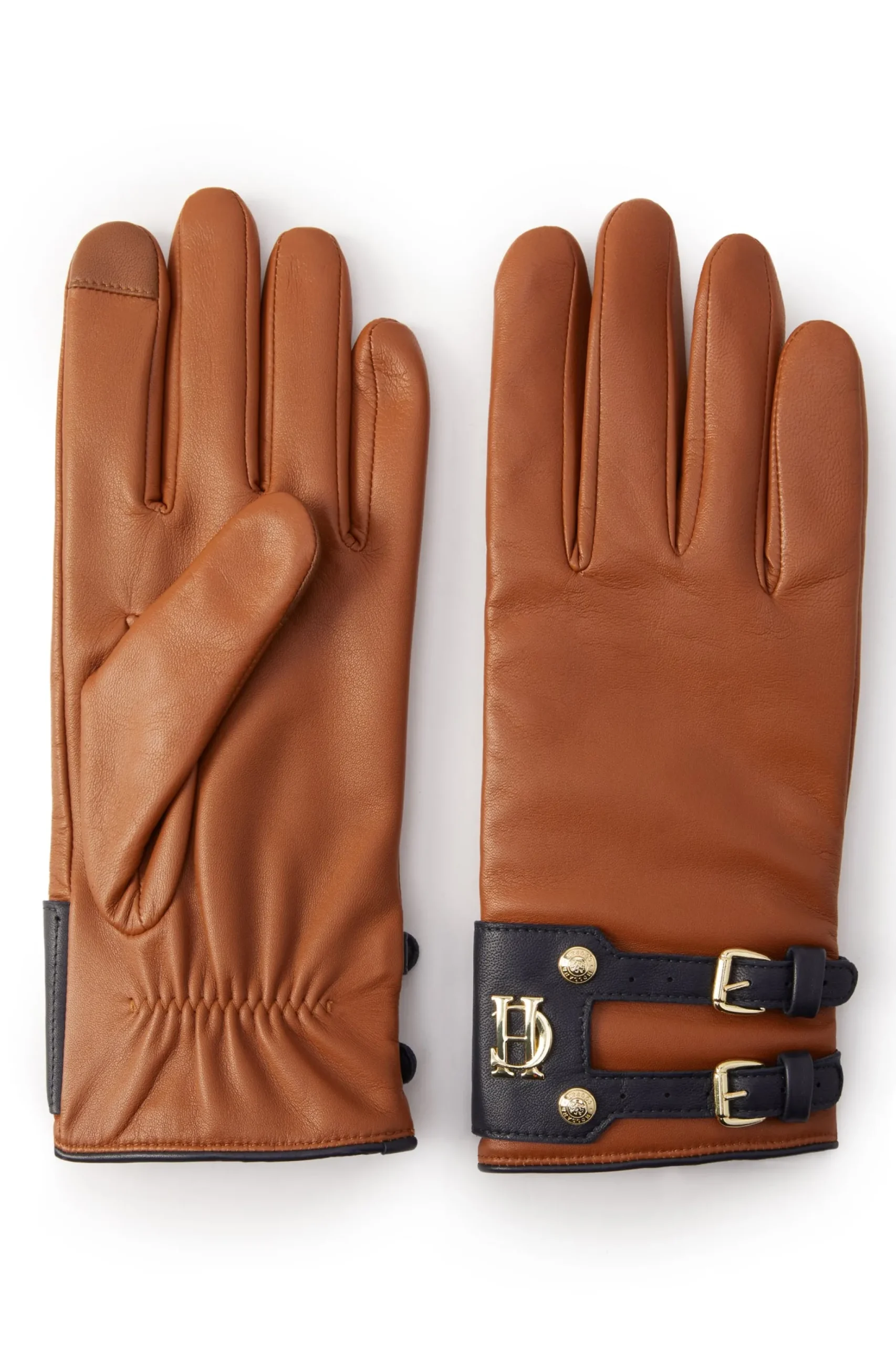 Contrast Leather Gloves