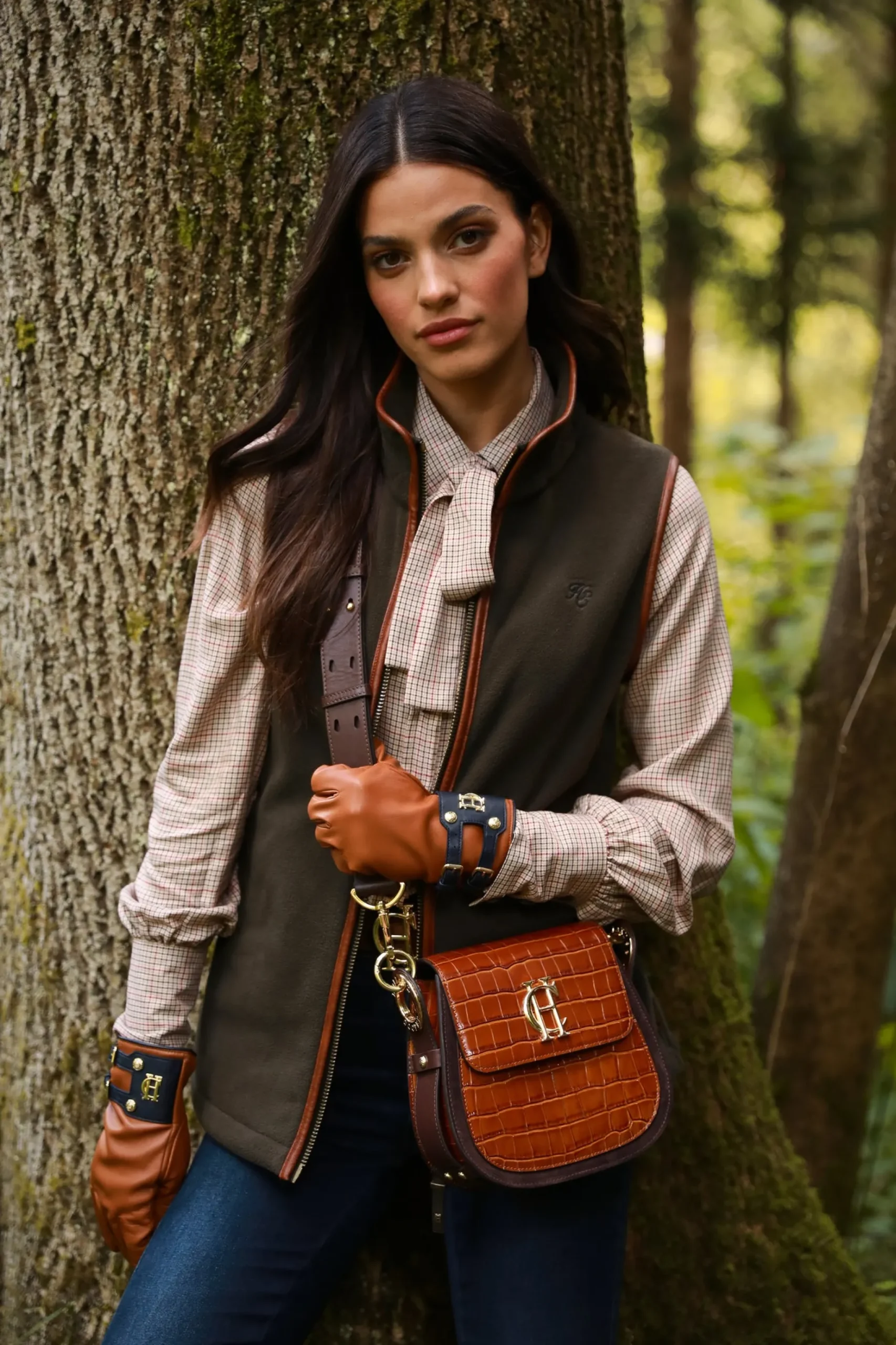 Contrast Leather Gloves