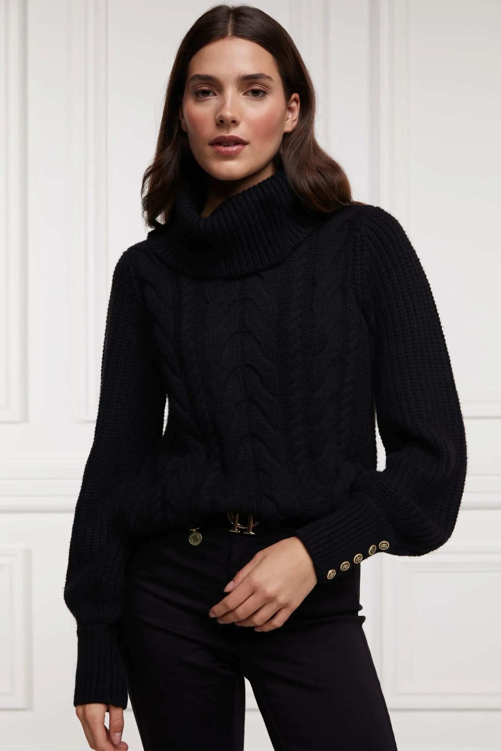 Corded Roll Neck Knit