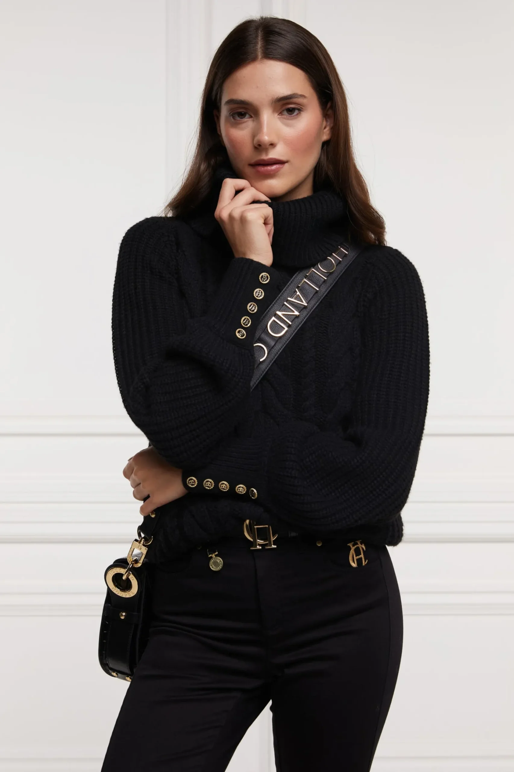Corded Roll Neck Knit