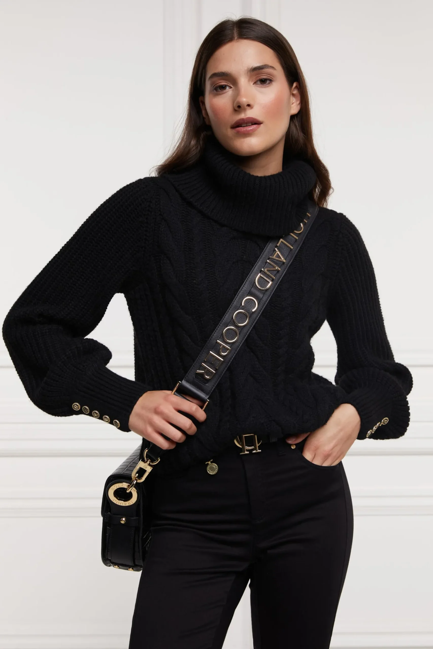 Corded Roll Neck Knit