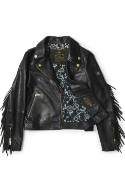 Fringed Leather Biker Jacket