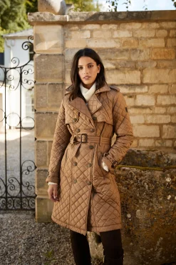 Grayson Quilted Trench Coat