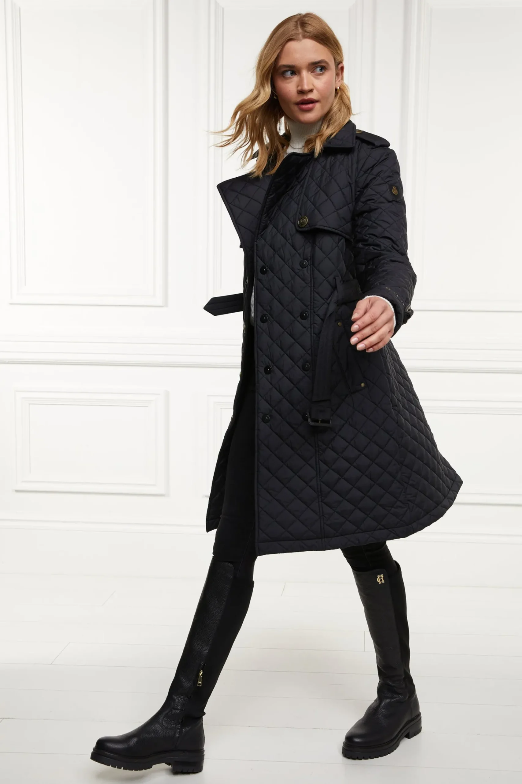 Grayson Quilted Trench Coat