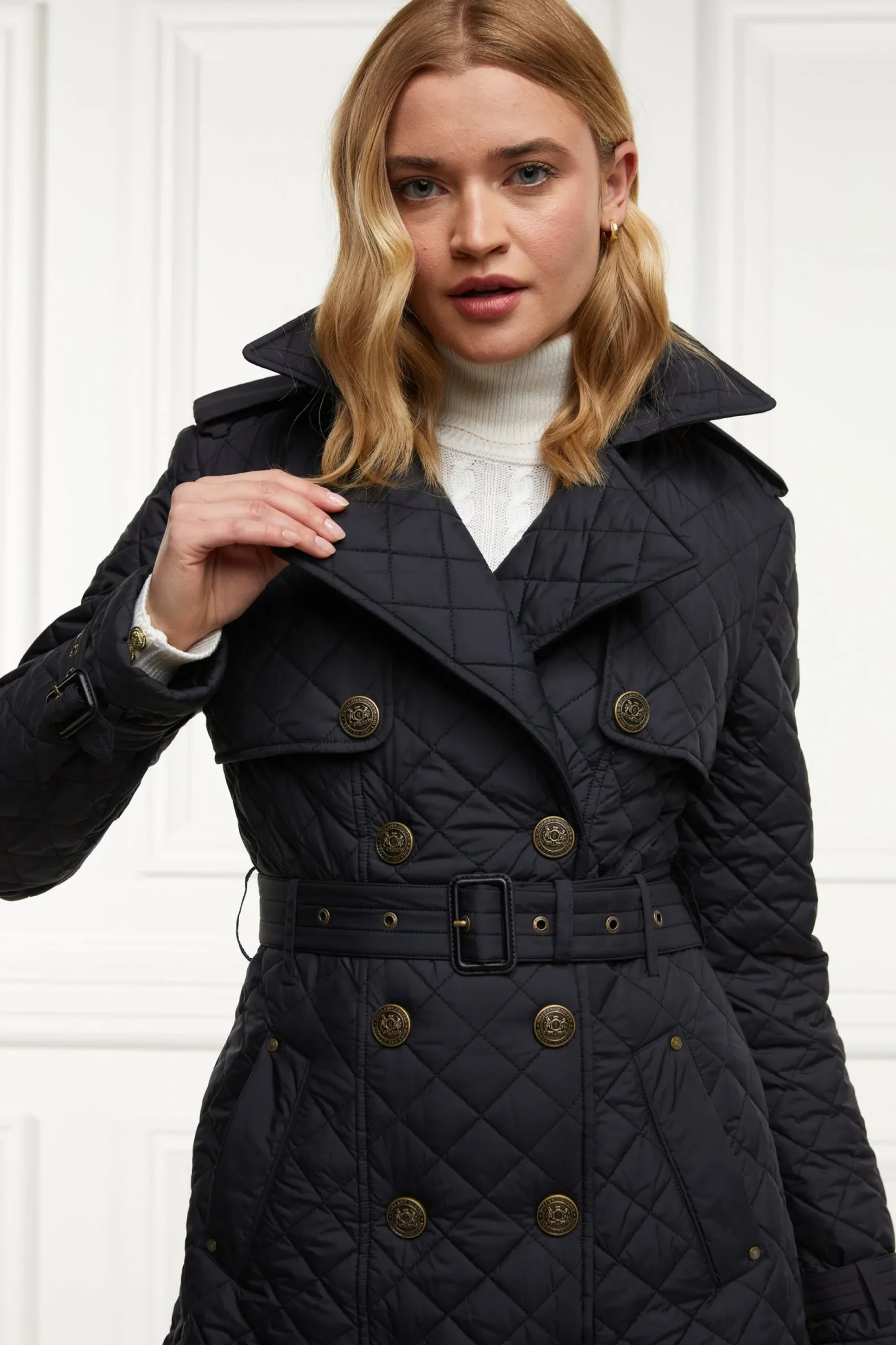 Grayson Quilted Trench Coat