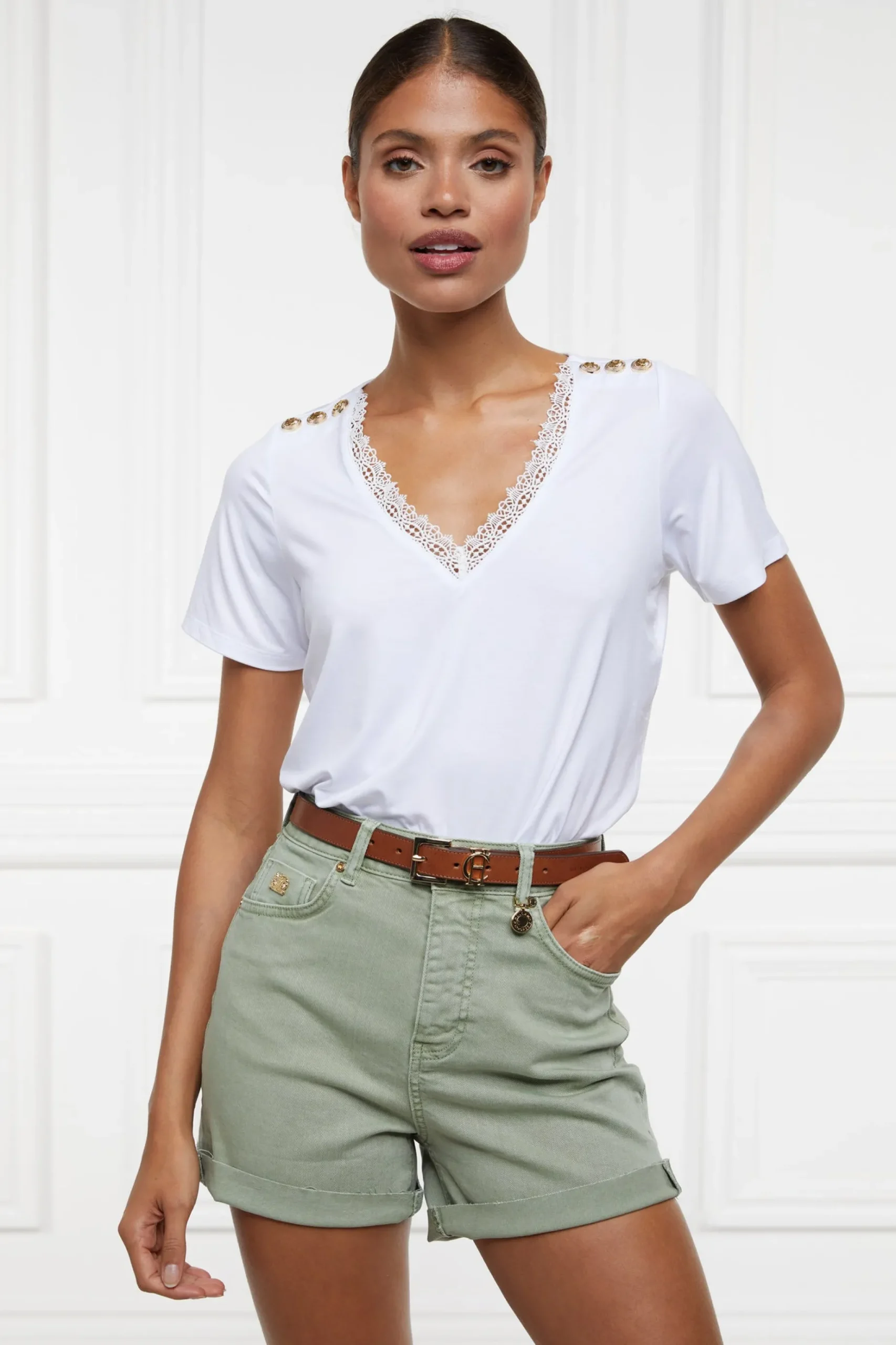 High Rise Denim Short