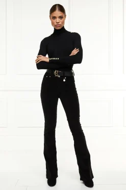 High Rise Velvet Flare
