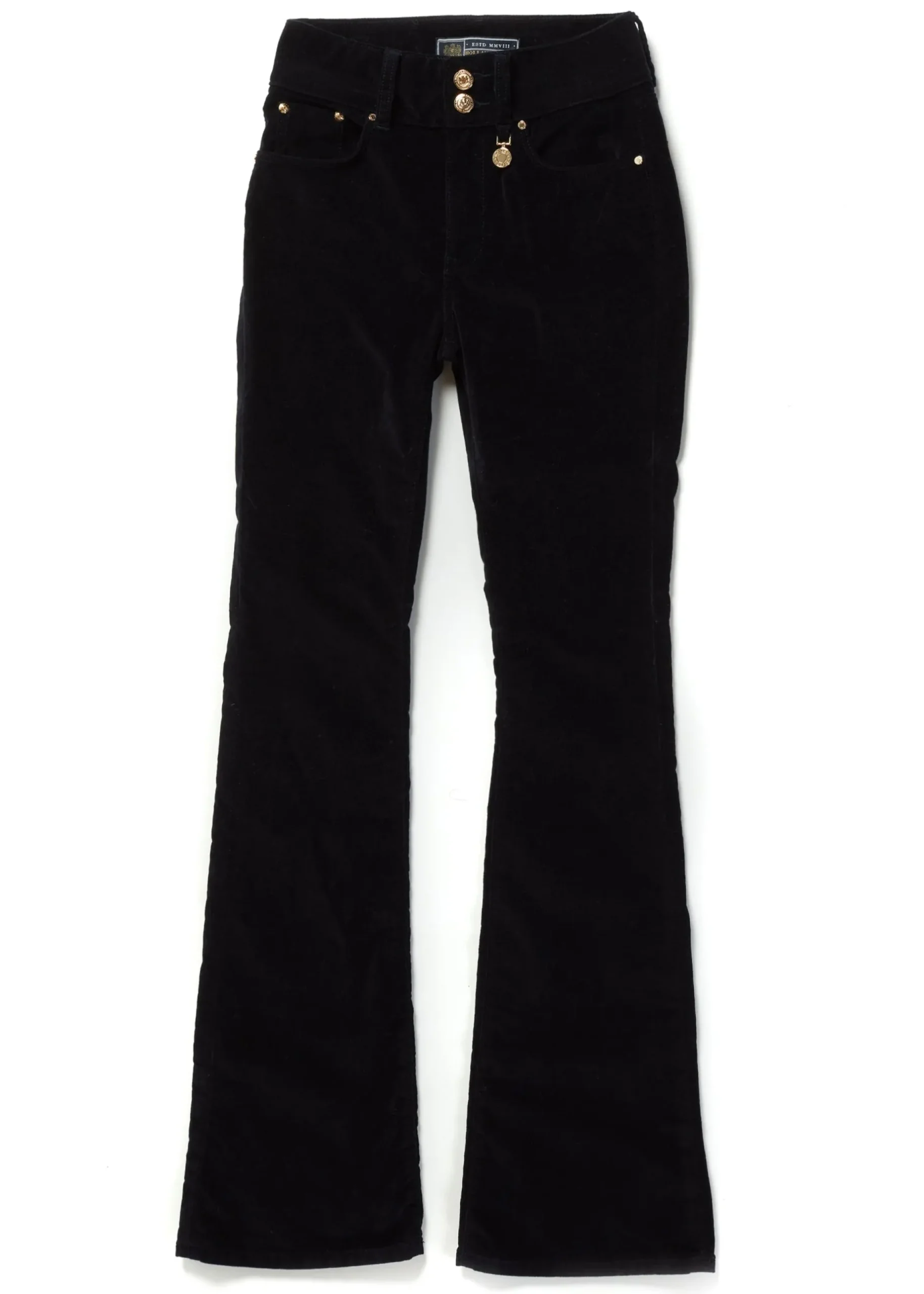 High Rise Velvet Flare