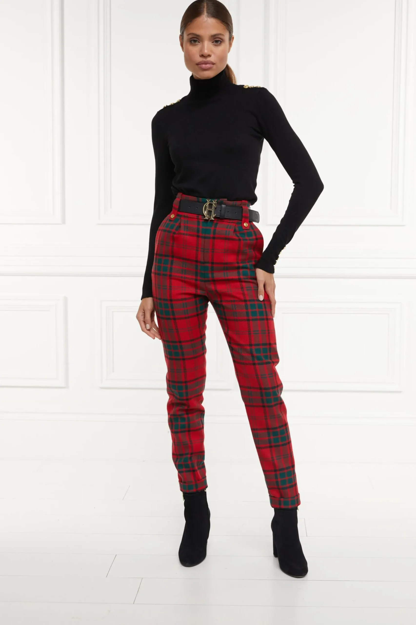 High Waisted Peg Trouser
