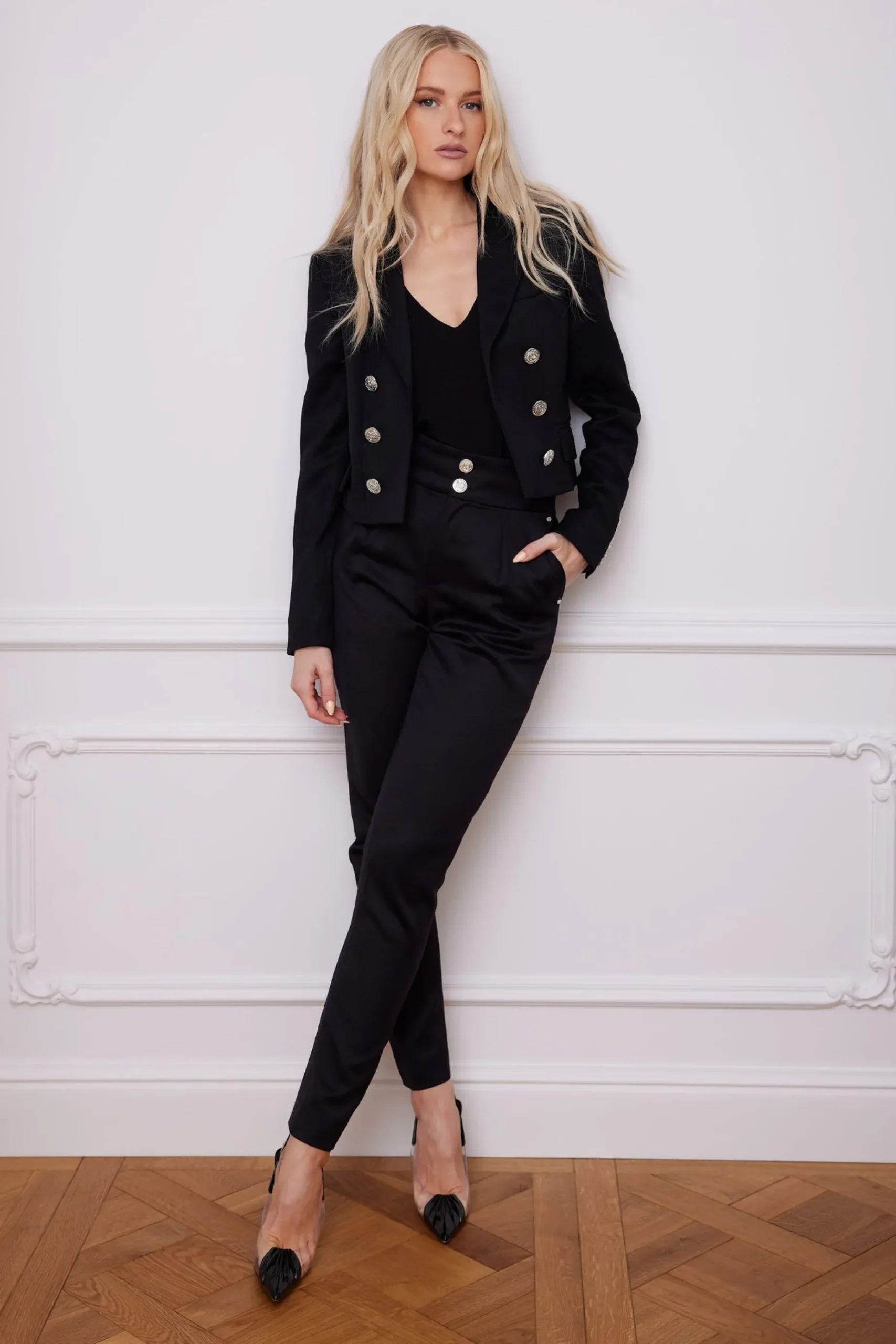 High Waisted Peg Trouser