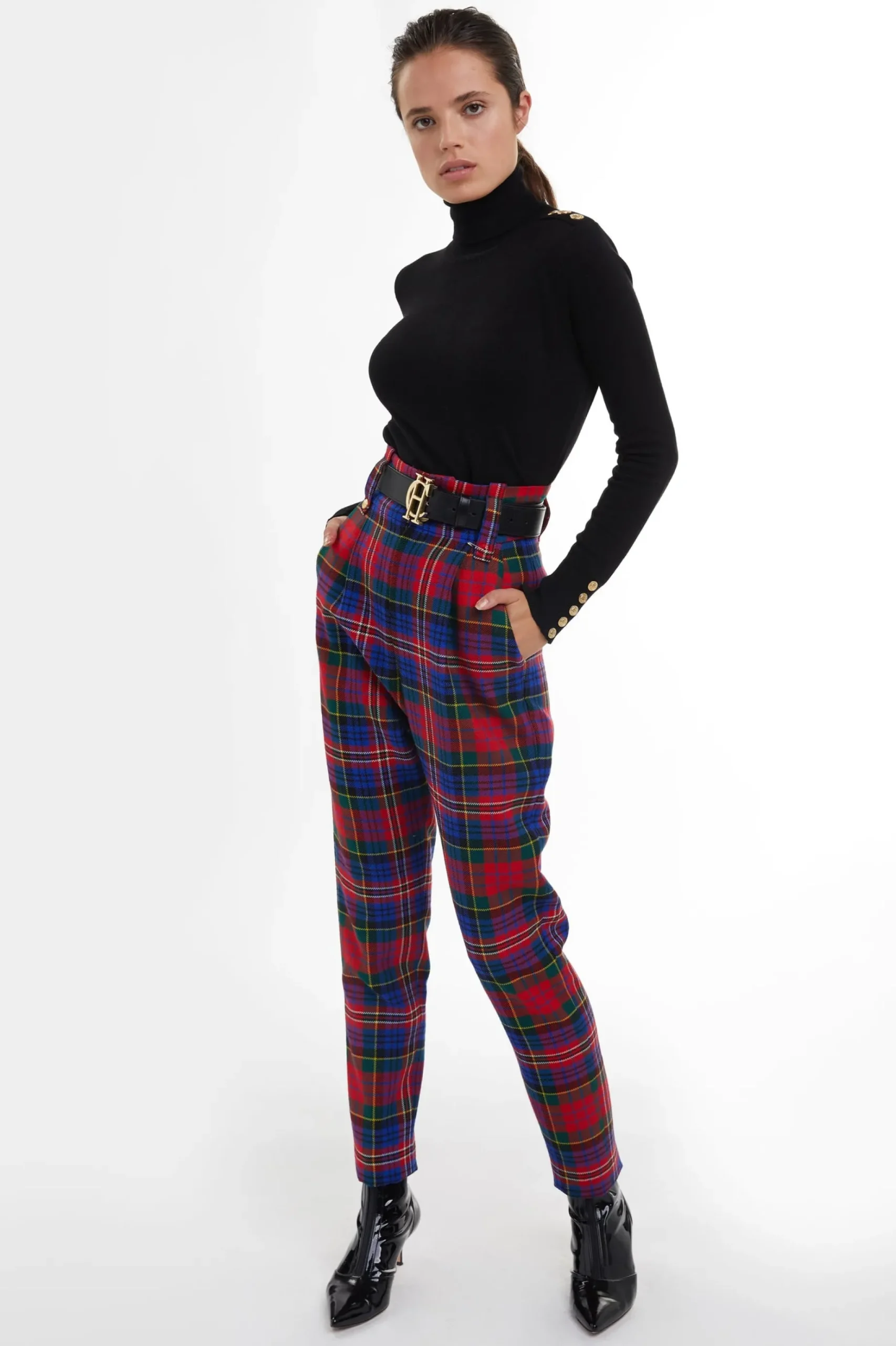 High Waisted Peg Trouser