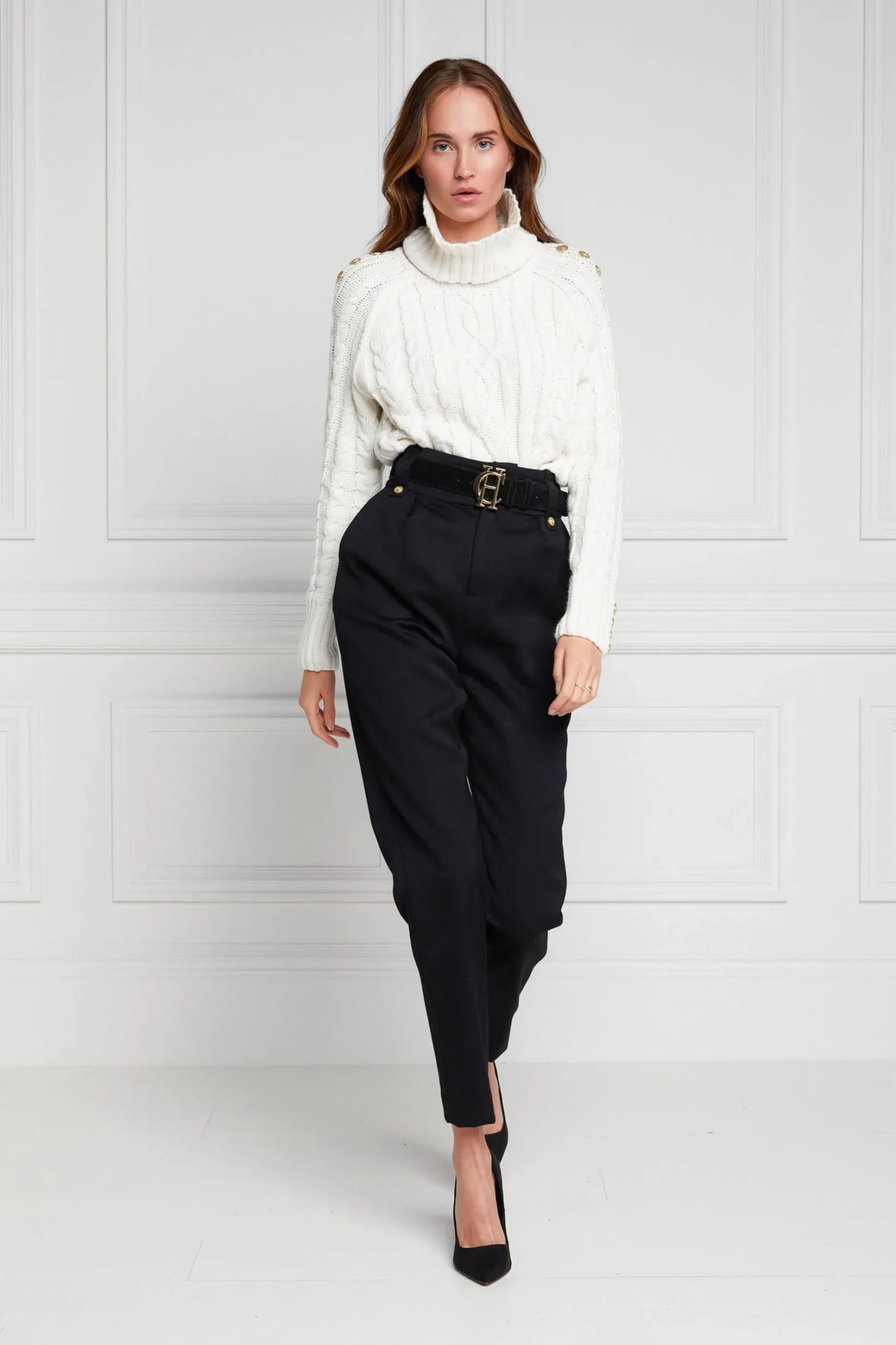High Waisted Peg Trouser