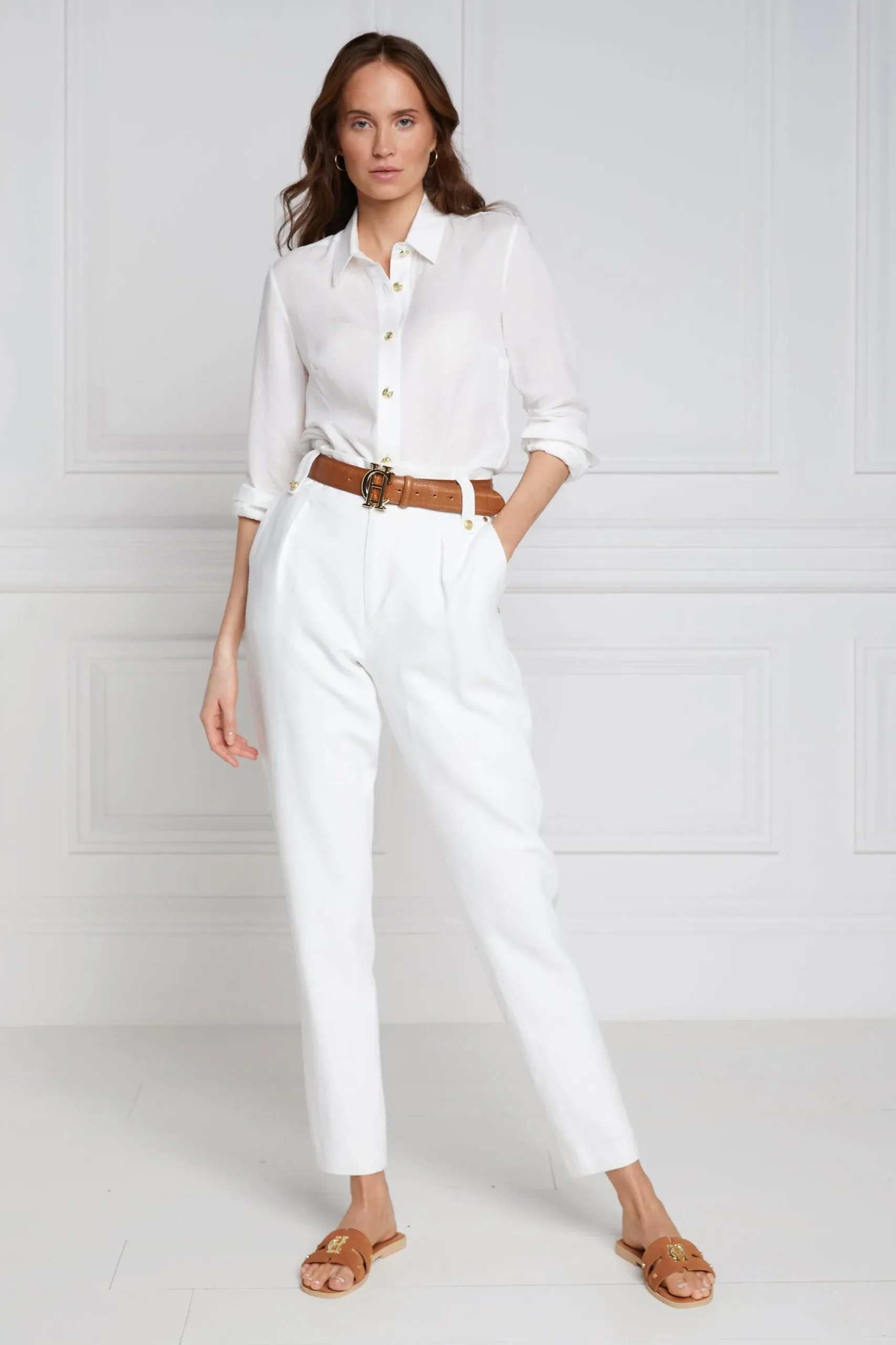 High Waisted Peg Trouser