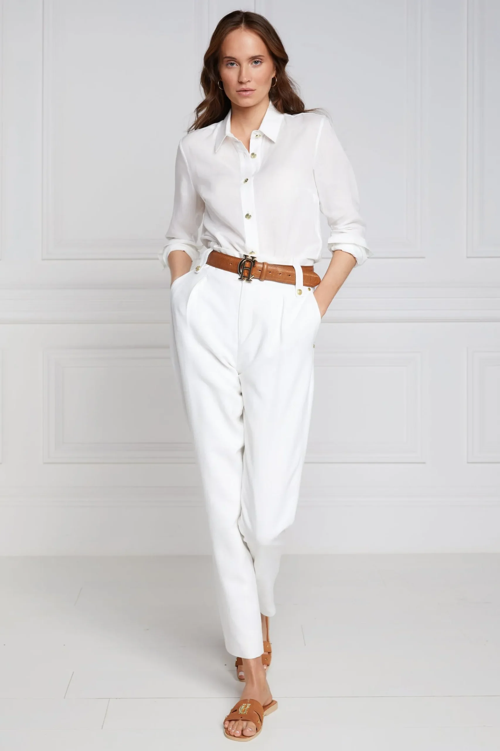 High Waisted Peg Trouser