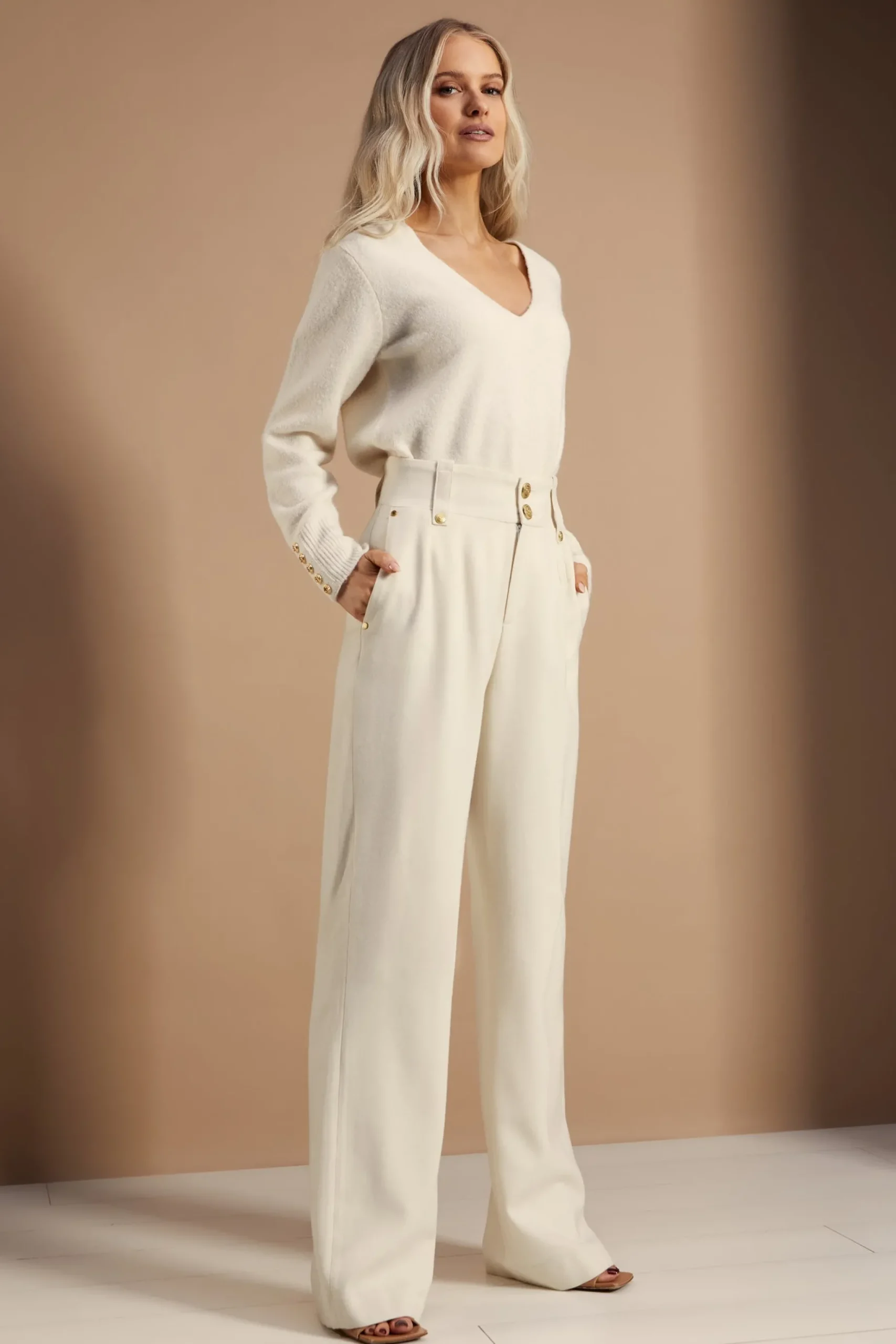 High Waisted Straight Trouser
