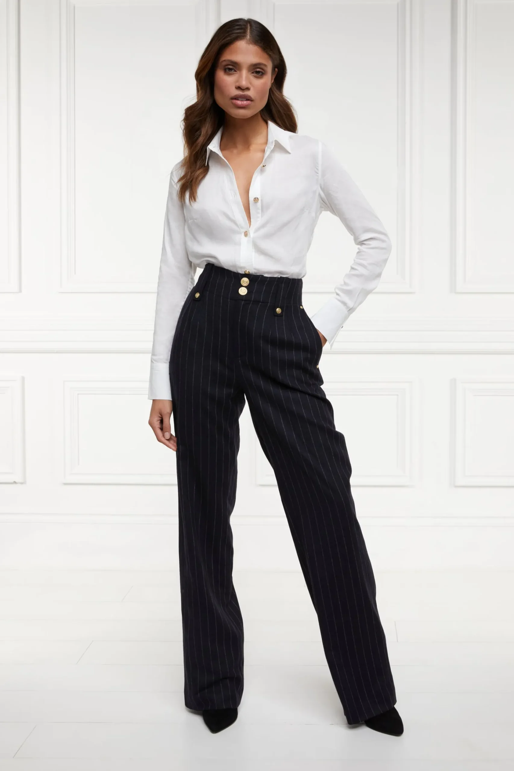 High Waisted Straight Trouser