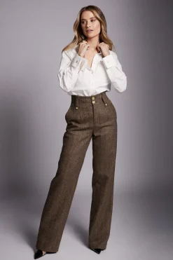 High Waisted Straight Trouser