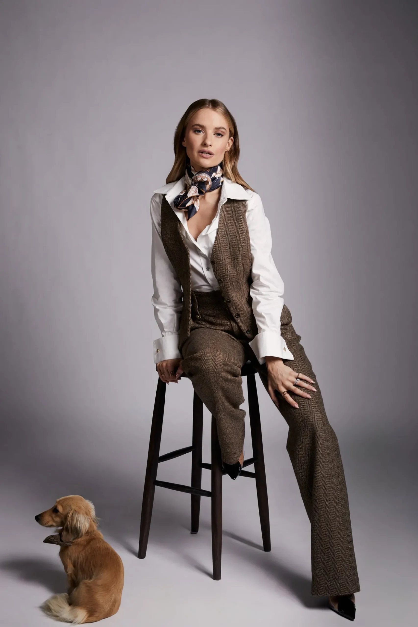 High Waisted Straight Trouser