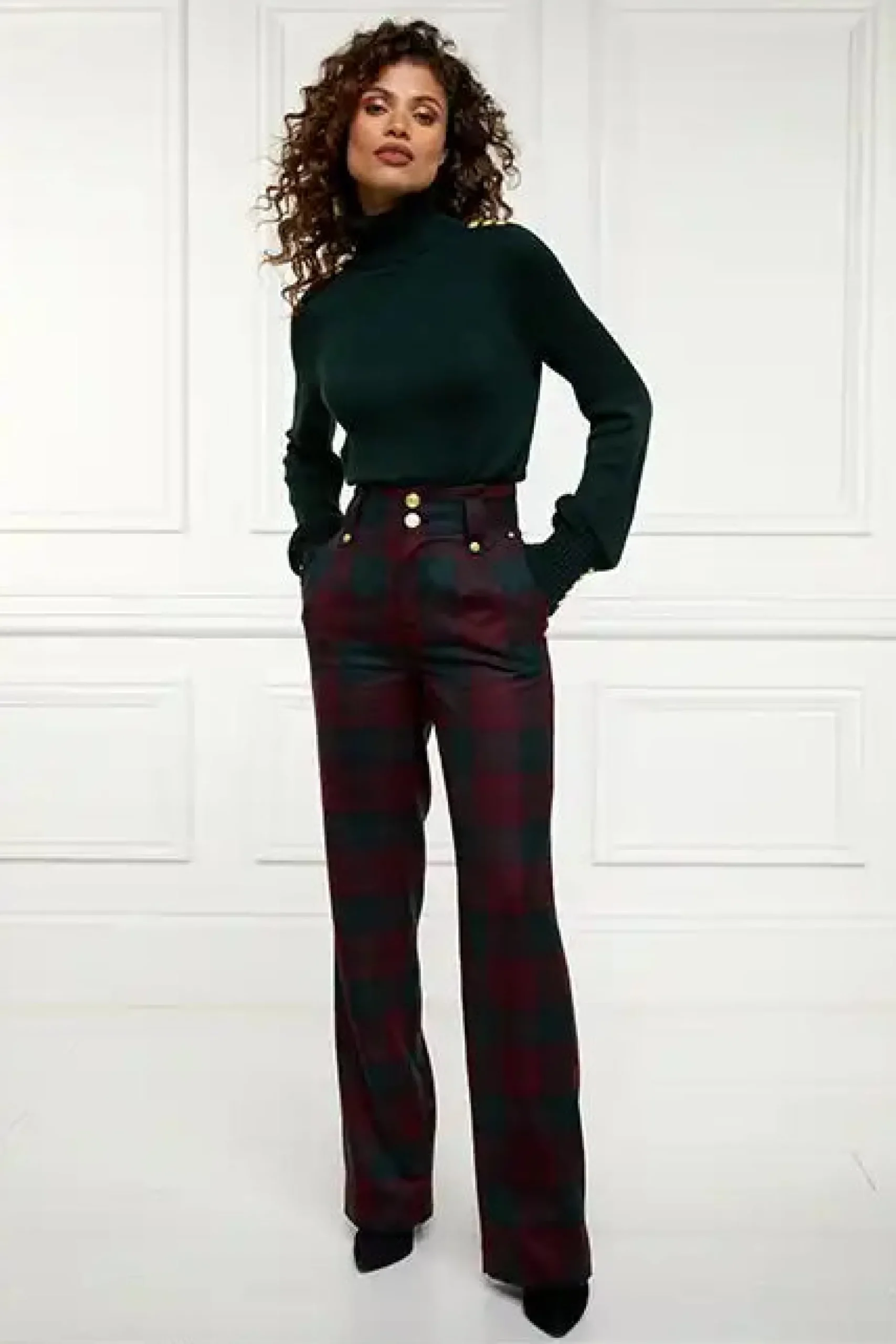 High Waisted Straight Trouser