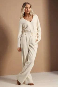 High Waisted Straight Trouser