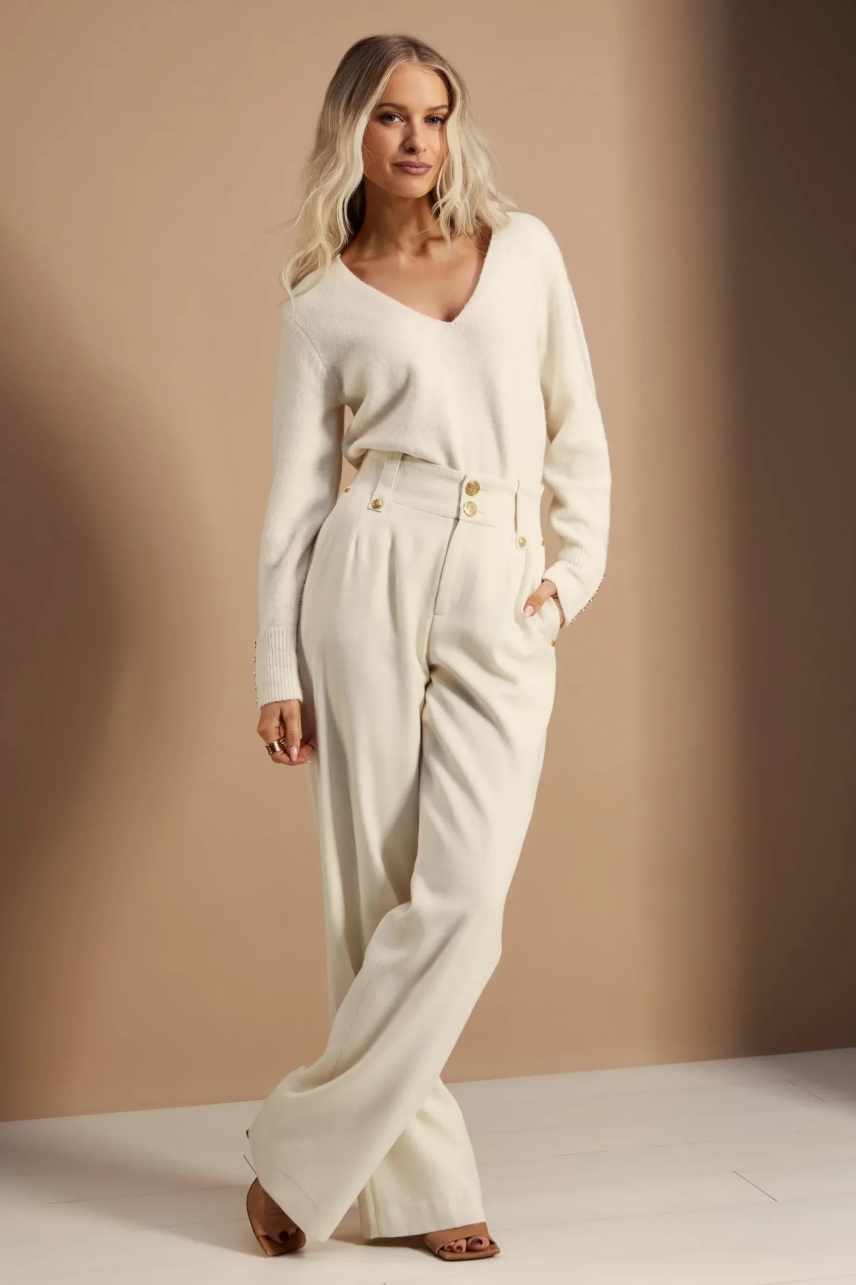High Waisted Straight Trouser