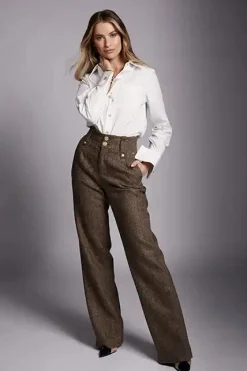 High Waisted Straight Trouser