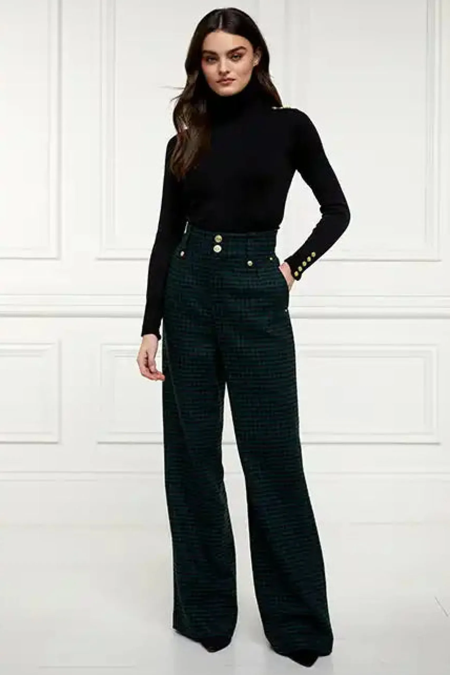 High Waisted Straight Trouser