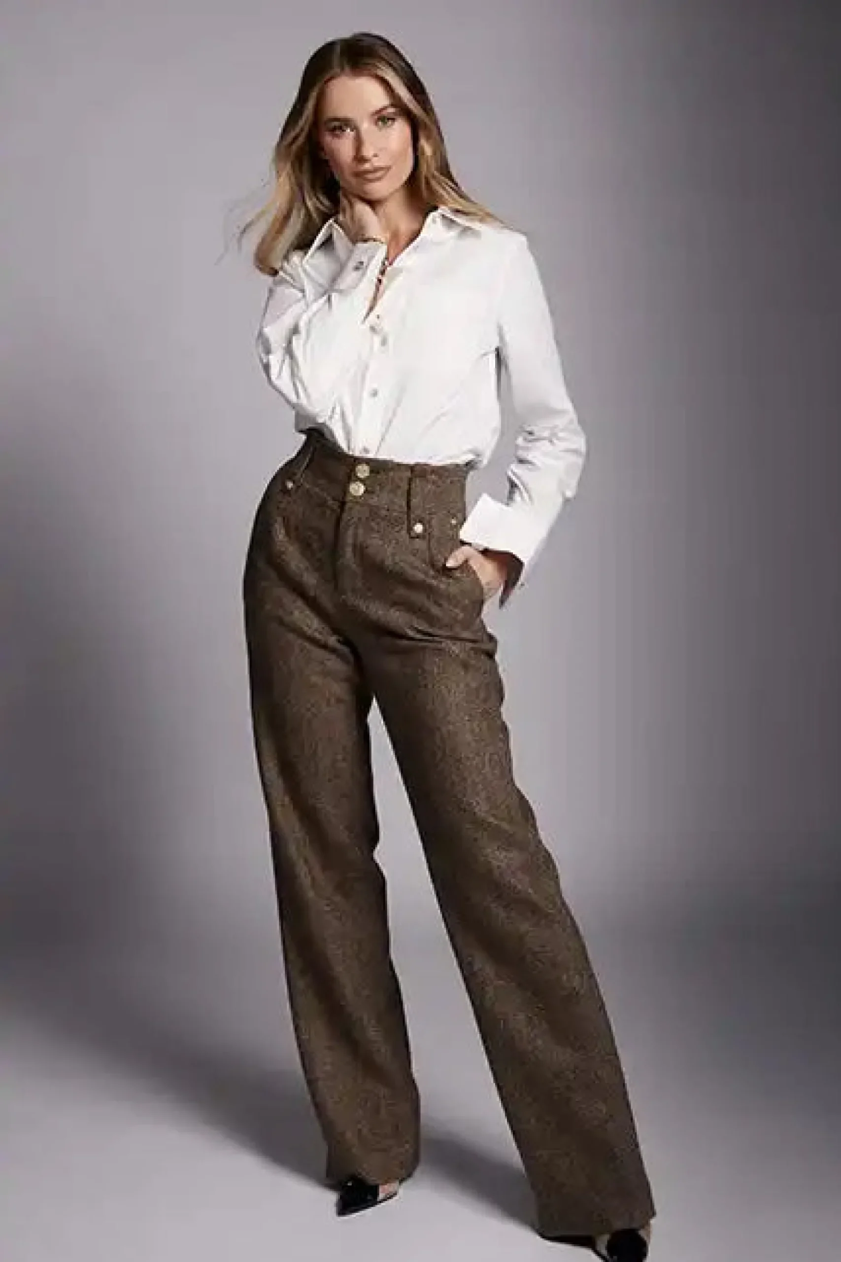 High Waisted Straight Trouser