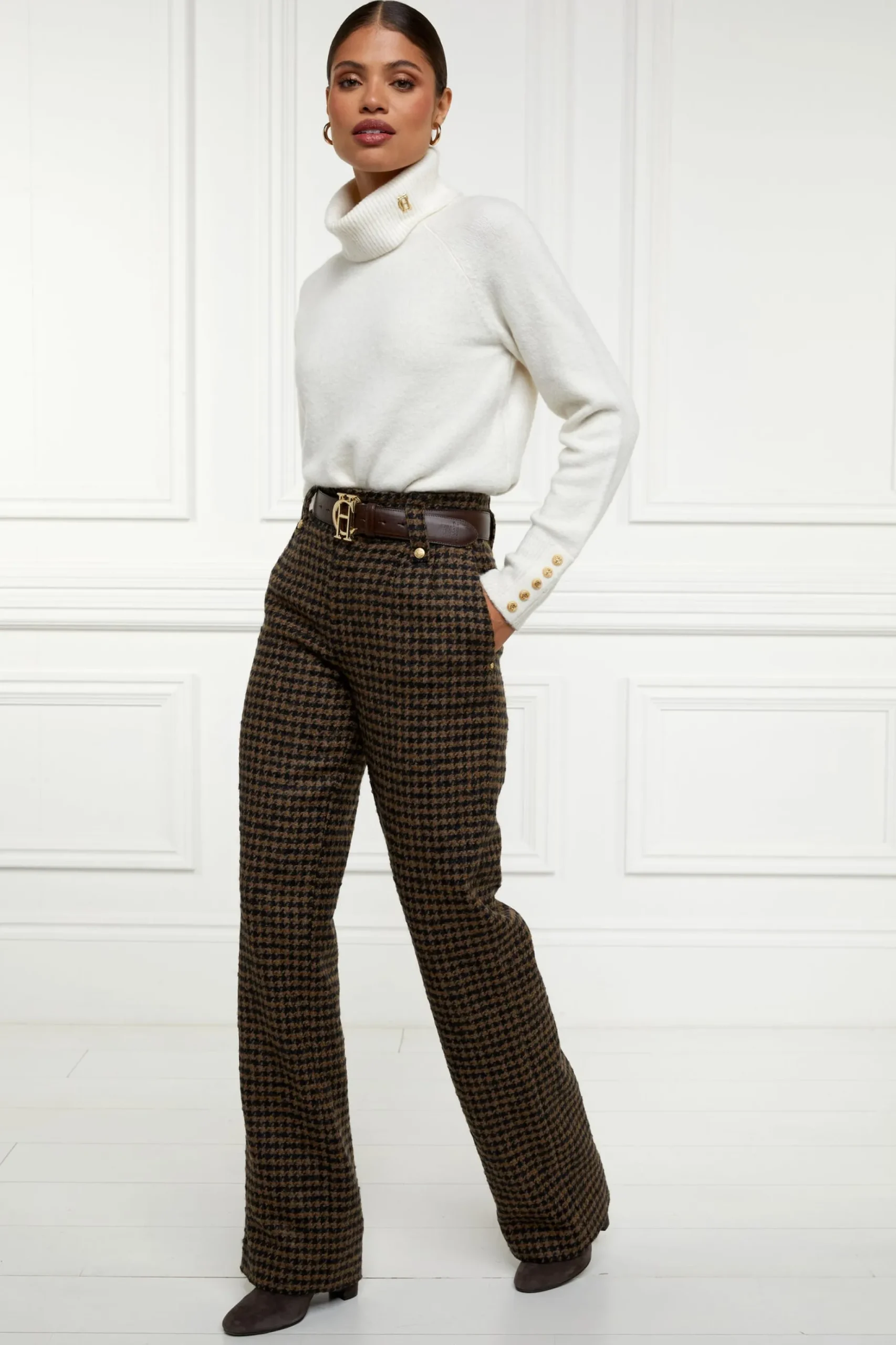 High Waisted Straight Trouser