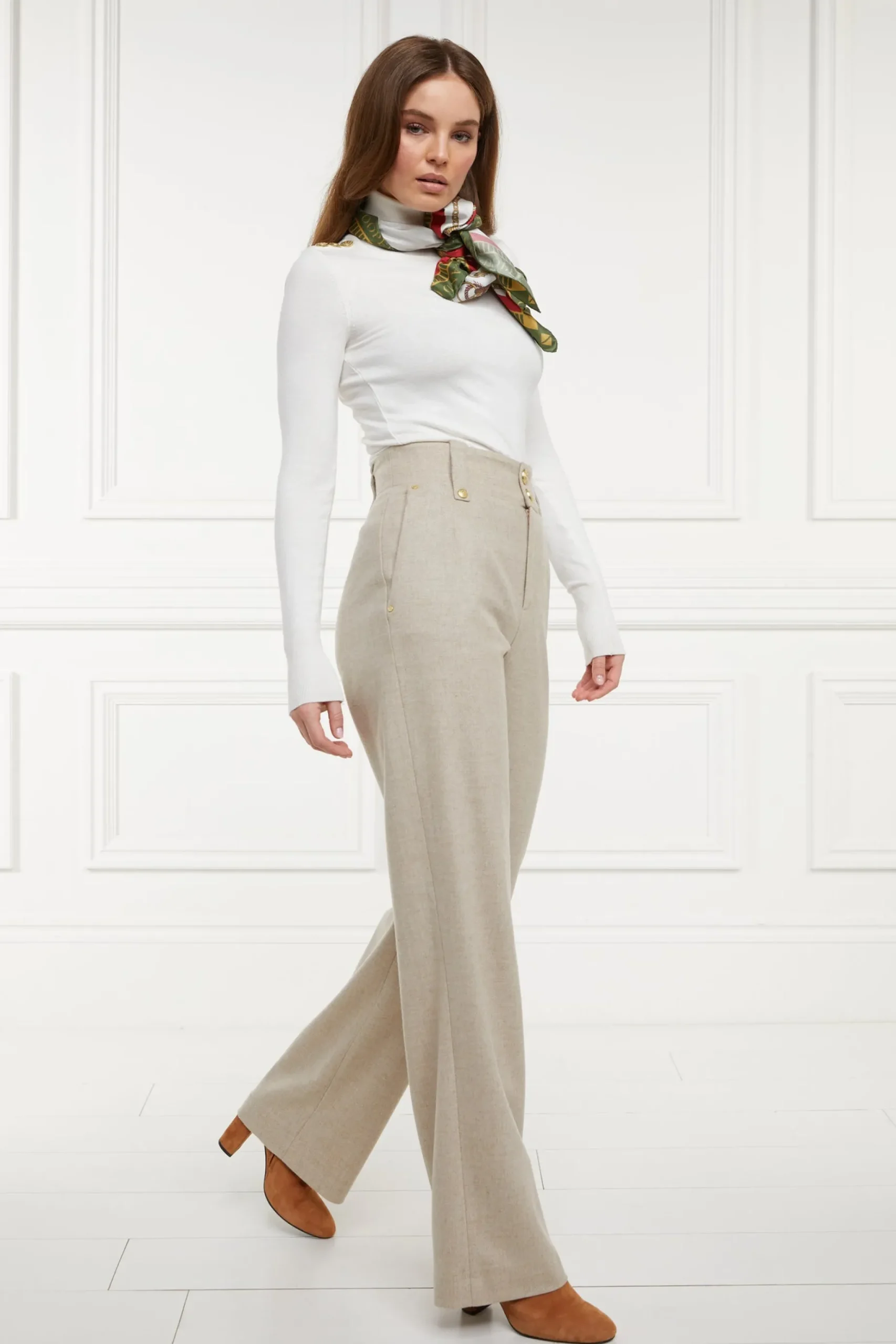 High Waisted Straight Trouser