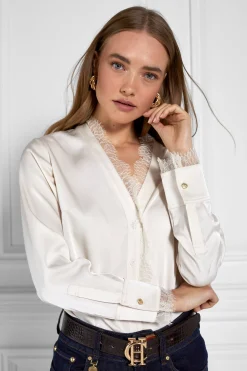 Lace V-Neck Blouse