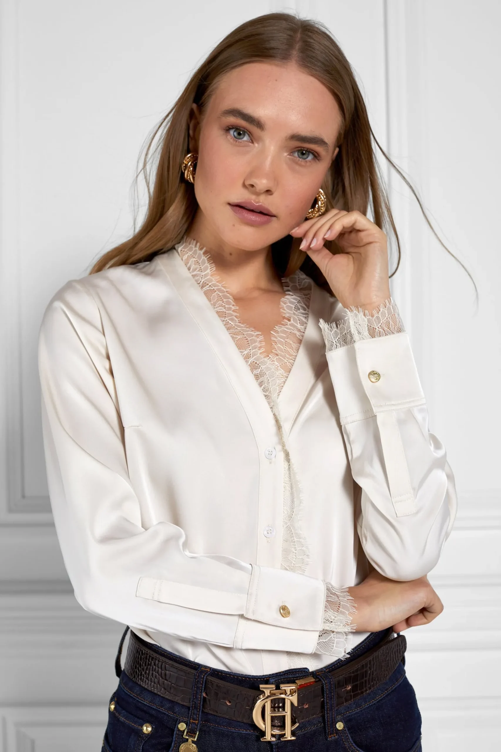 Lace V-Neck Blouse