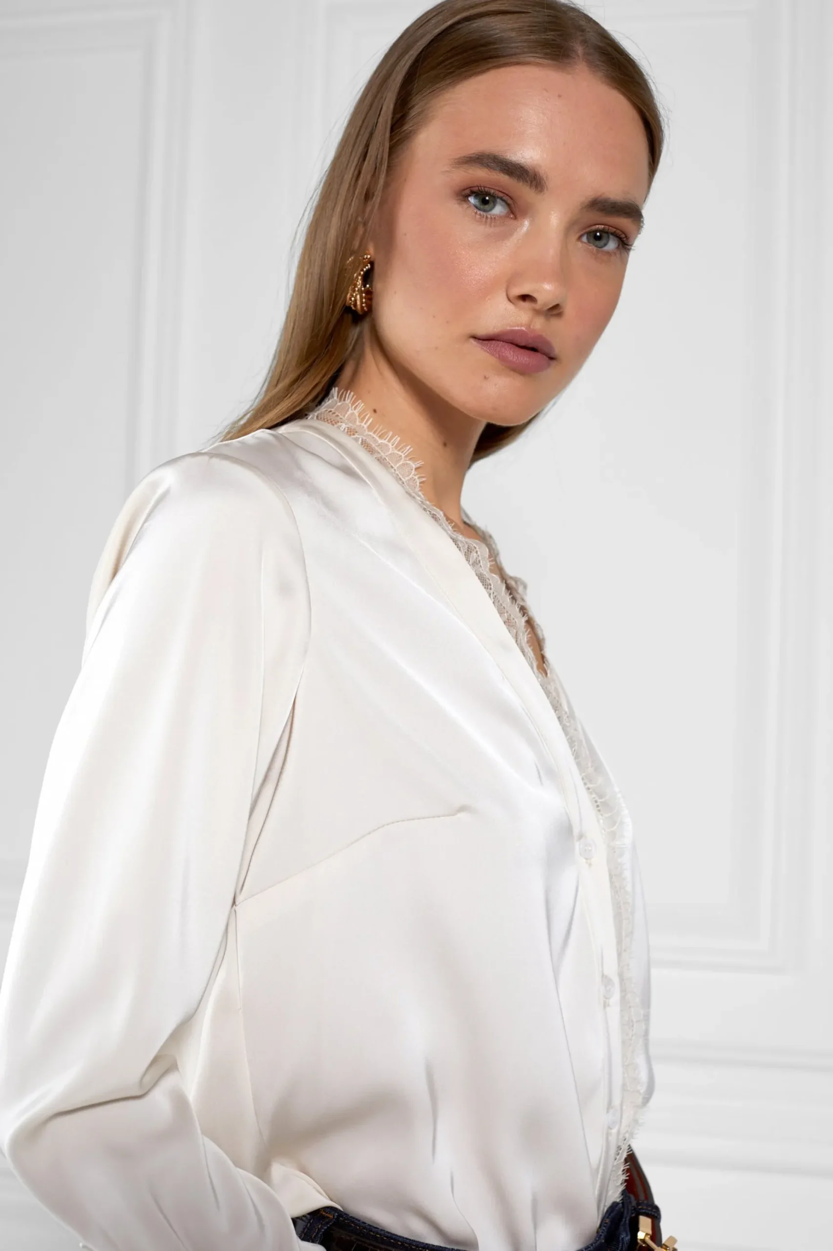Lace V-Neck Blouse