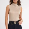 Luxury Sleeveless Roll Neck