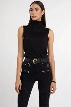 Luxury Sleeveless Roll Neck
