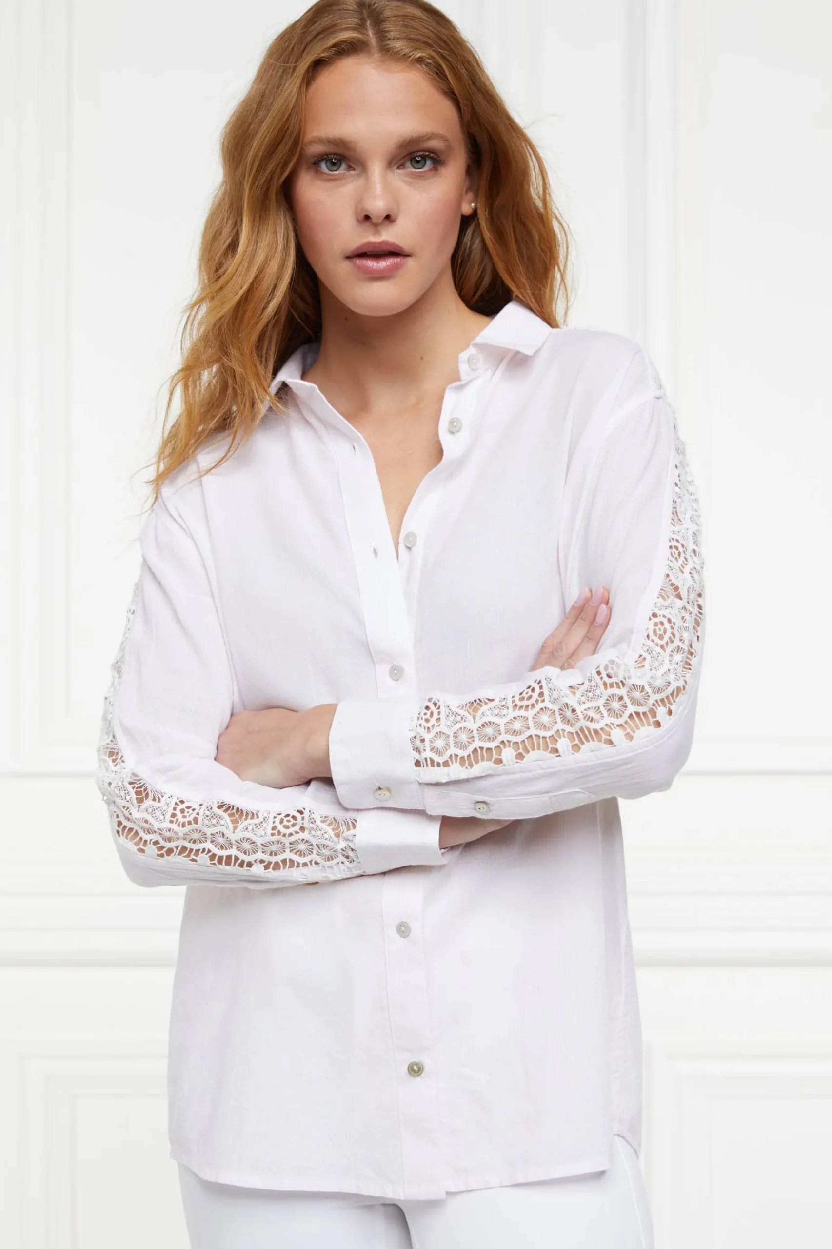 Oversized Cotton Lace Shirt