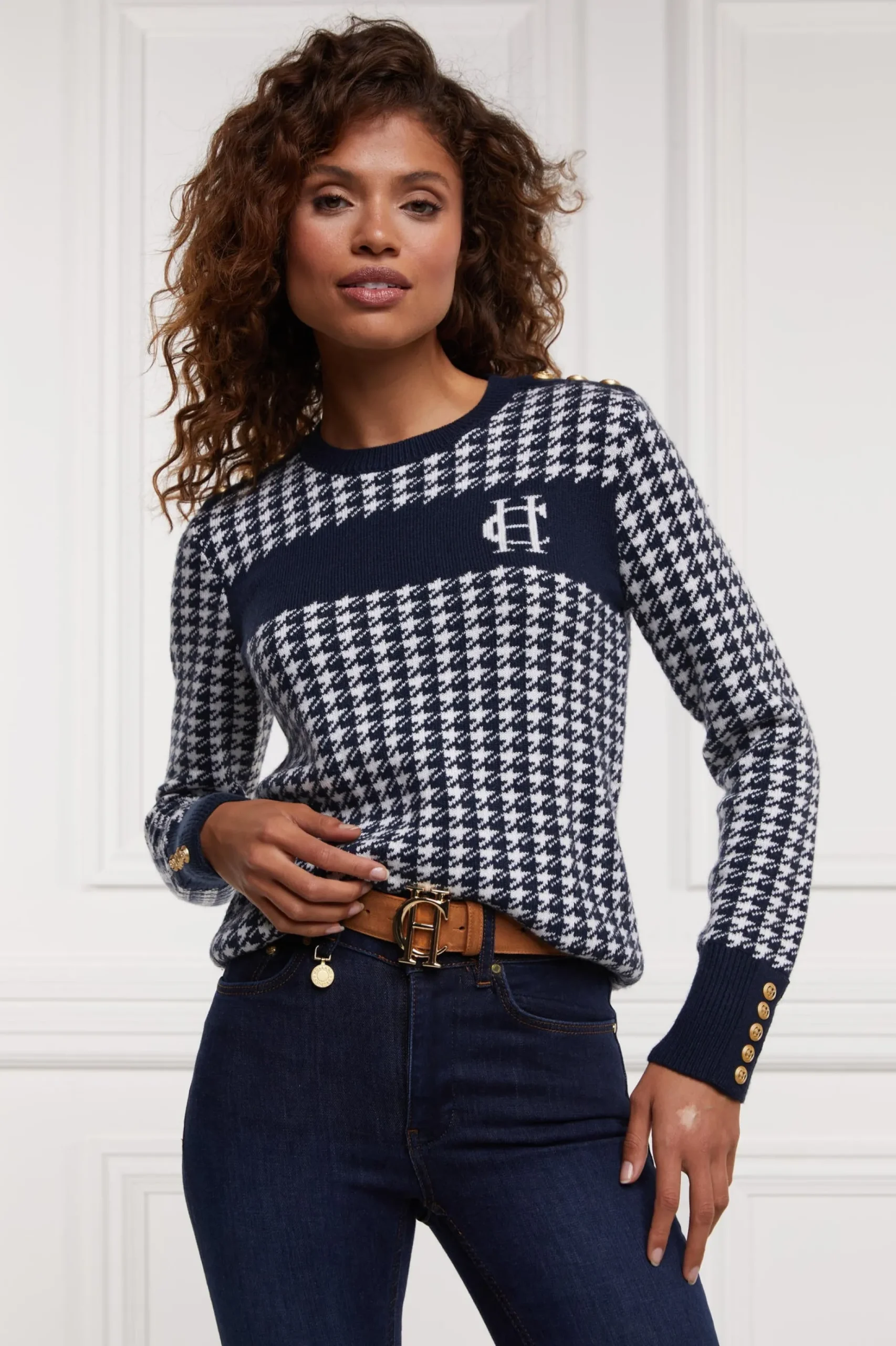 Panel Crew Neck Knit