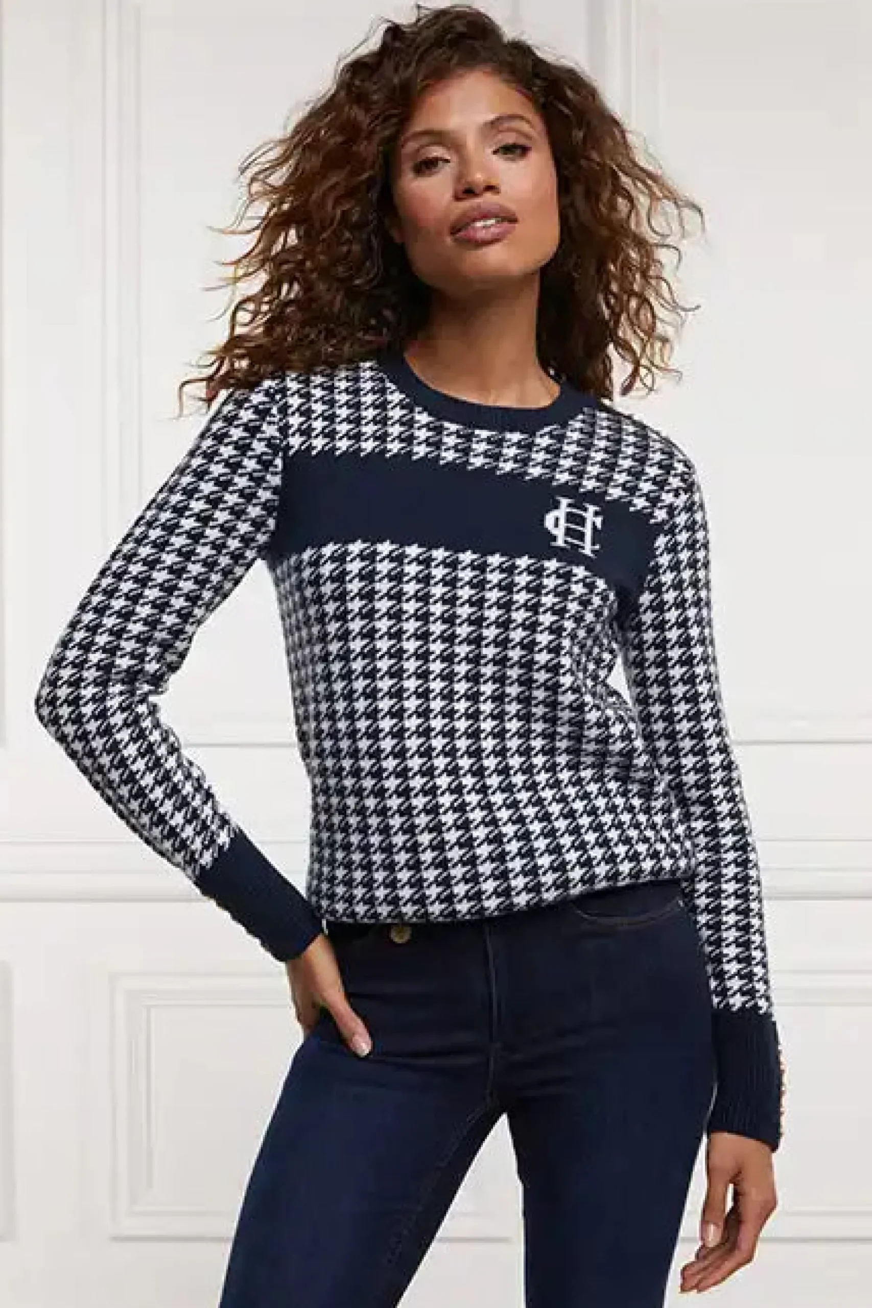 Panel Crew Neck Knit