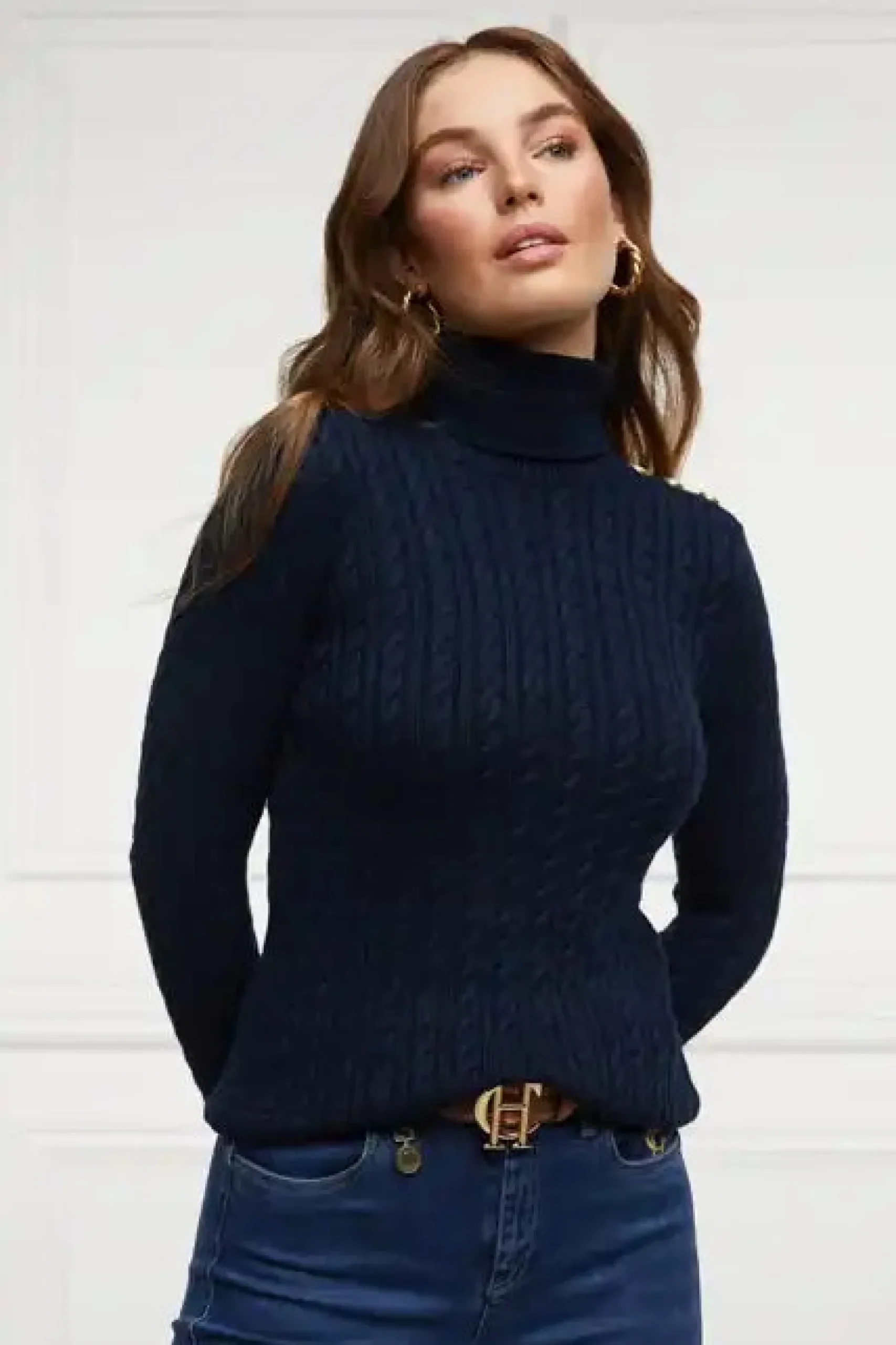 Seattle Roll Neck Cable Knit