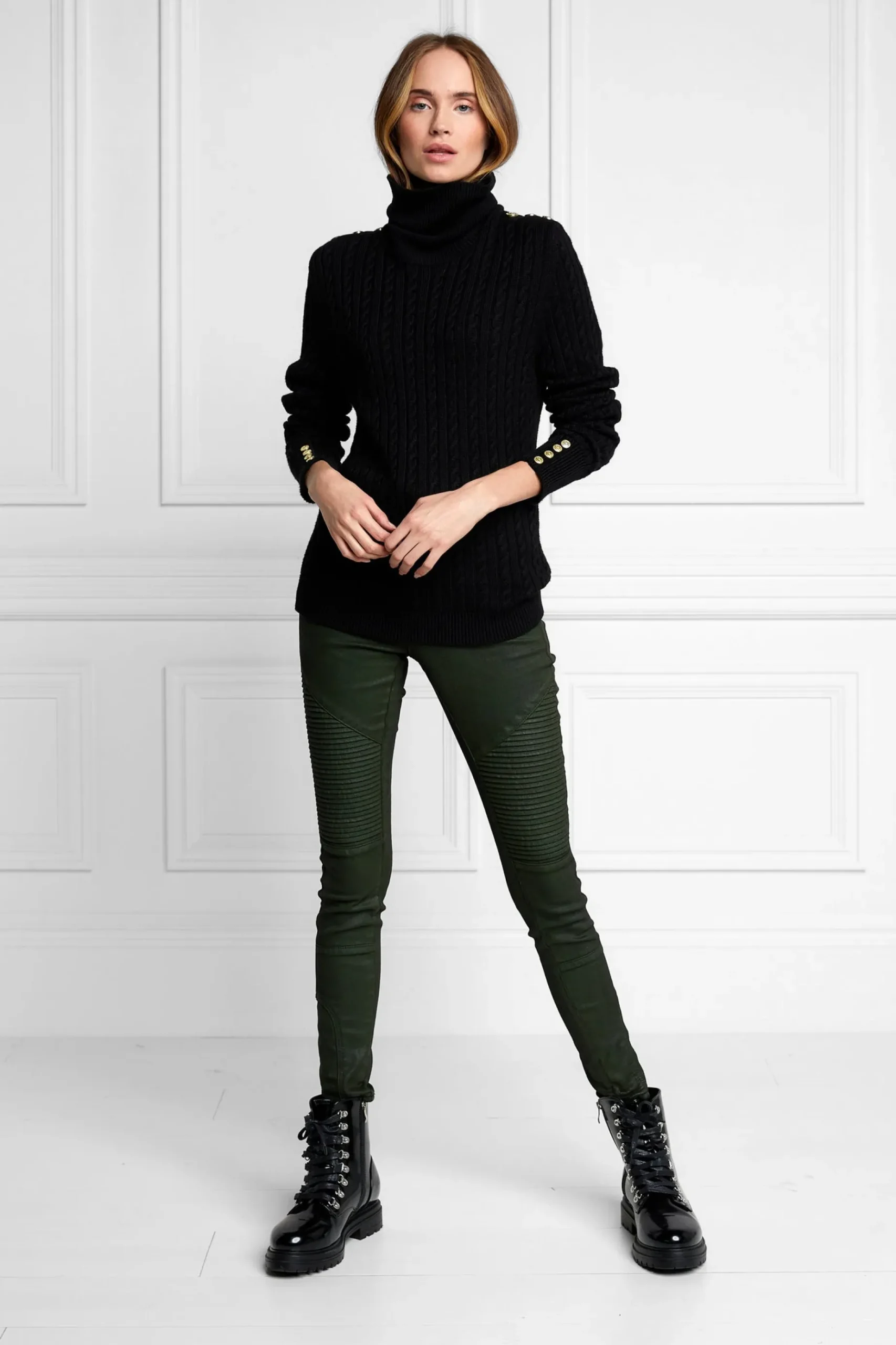 Seattle Roll Neck Cable Knit