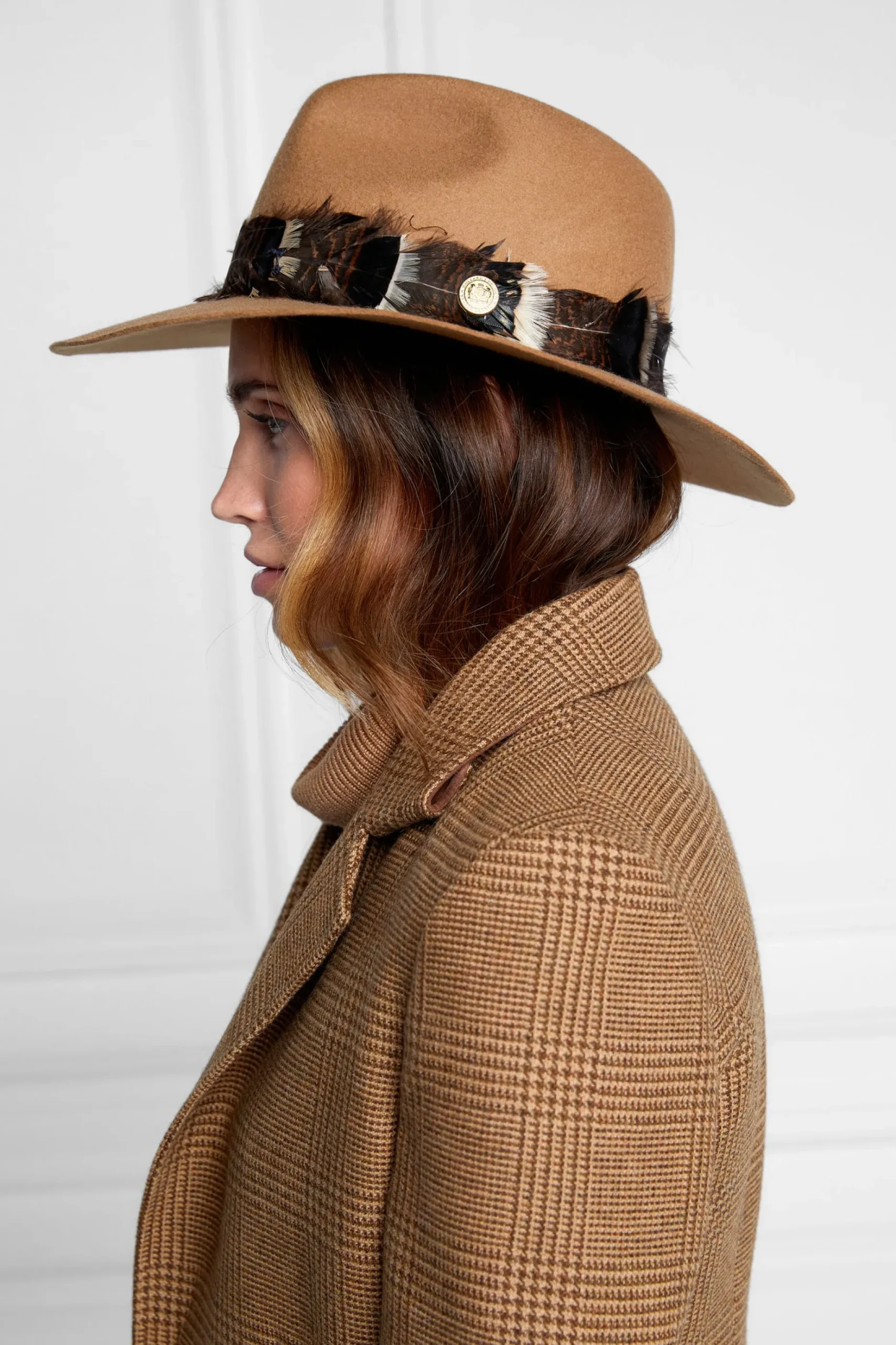 Trilby Hat Iridescent Feather Band